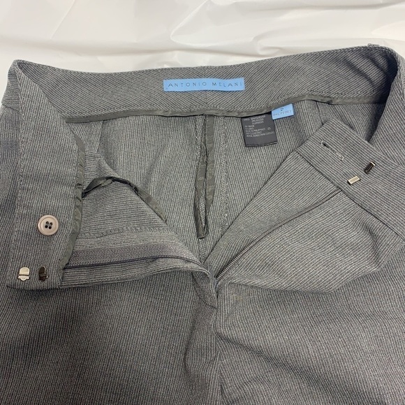 WOMEN’S Antonio Melani Gray w/ White pin stripe Dress pant Size 2 - Picture 9 of 10